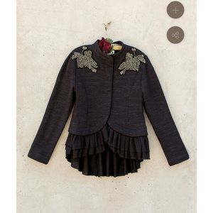 Serena Jacket In Black With Gold Embellishments
